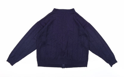 Invicta Mens Blue  Knit Full Zip Jumper Size M