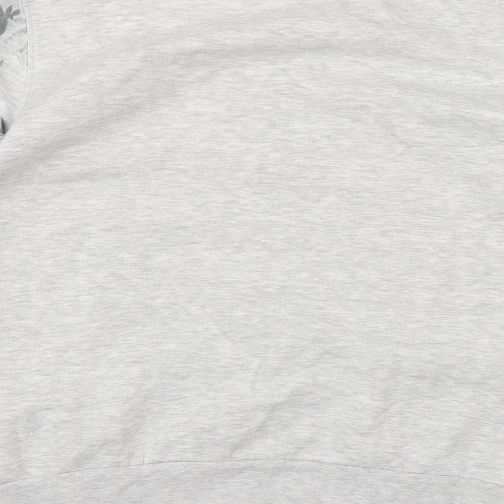 Topman Mens Grey Floral Jersey Pullover Sweatshirt Size M