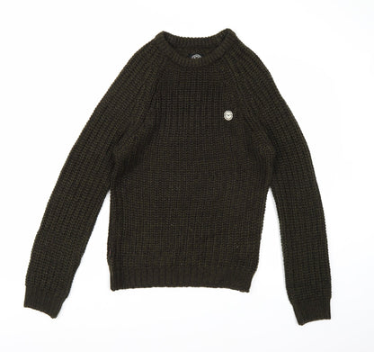Le Breve Mens Green  Knit Pullover Jumper Size S