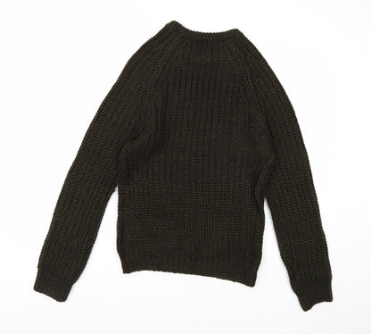 Le Breve Mens Green  Knit Pullover Jumper Size S