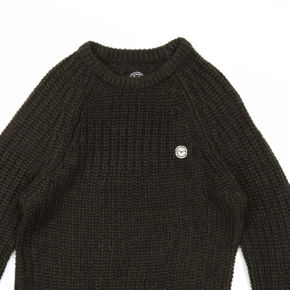 Le Breve Mens Green  Knit Pullover Jumper Size S