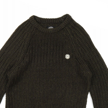 Le Breve Mens Green  Knit Pullover Jumper Size S
