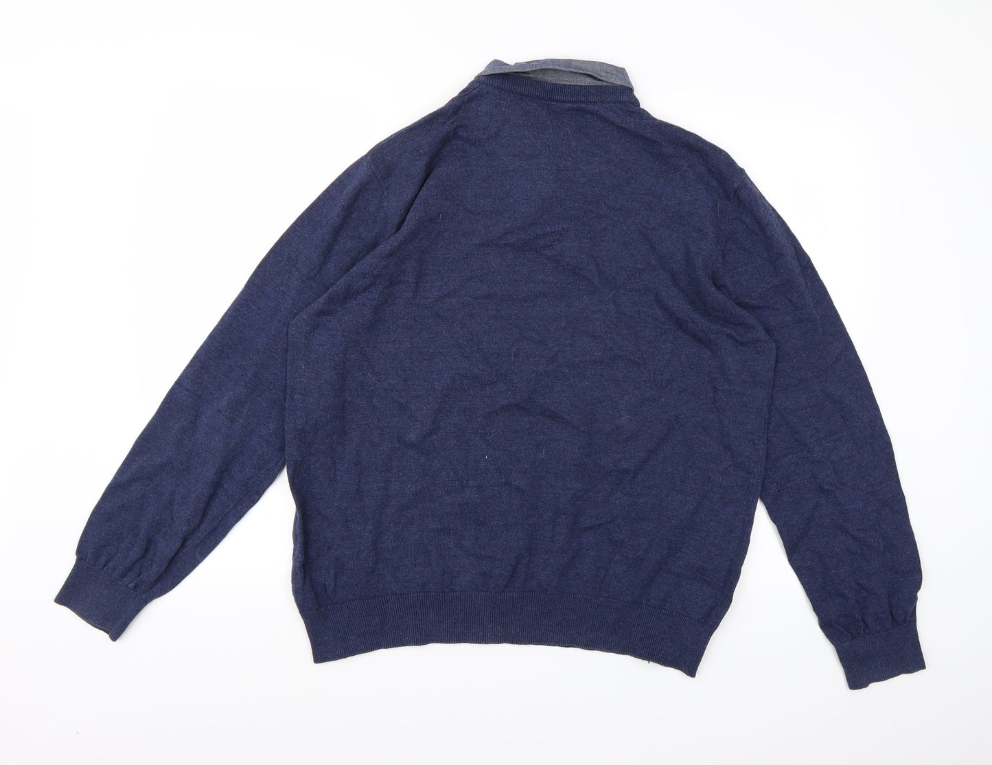 Lincoln Mens Blue  Knit Pullover Jumper Size XL