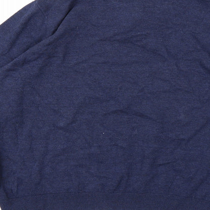 Lincoln Mens Blue  Knit Pullover Jumper Size XL