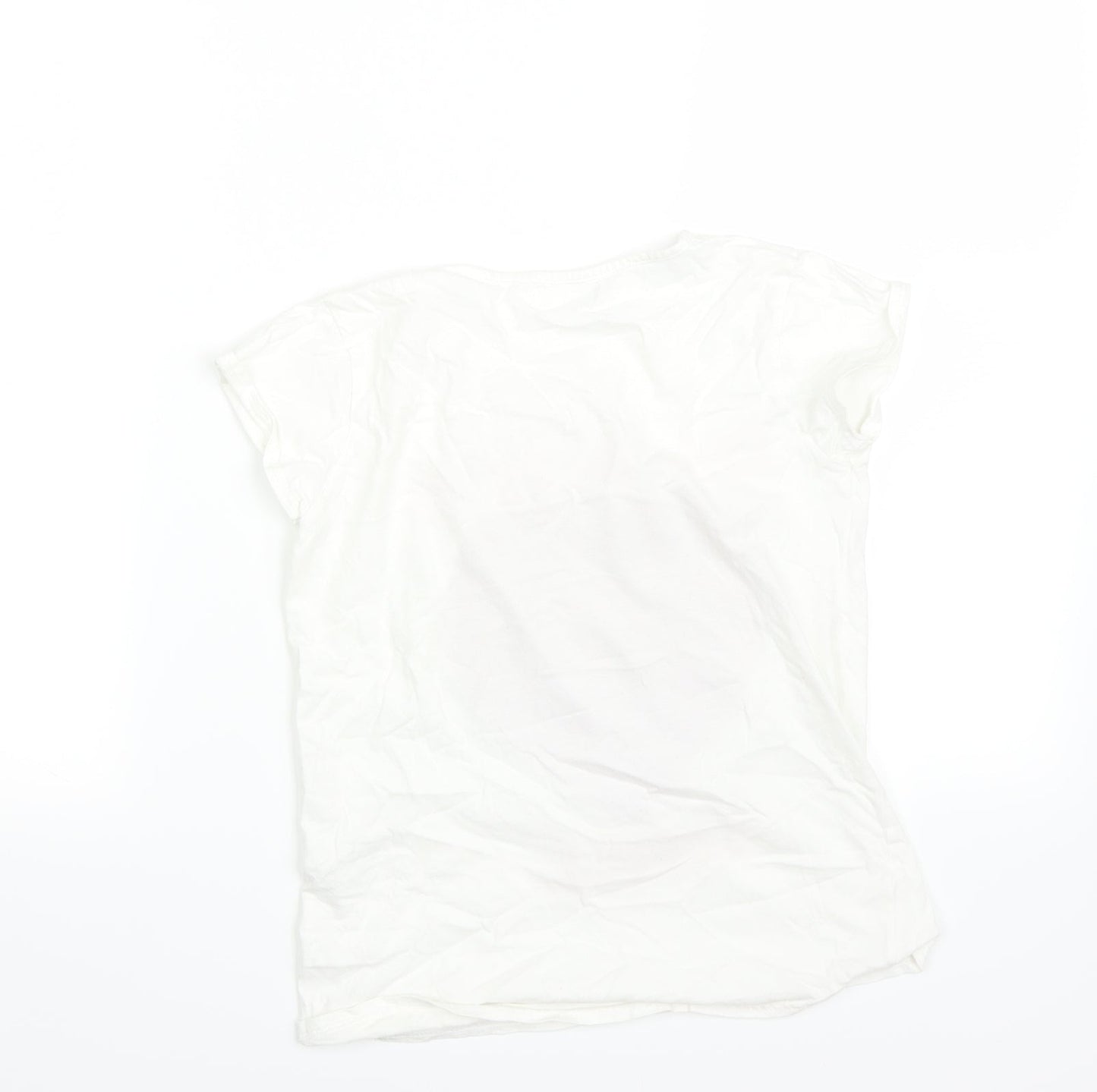 M&Co Girls White   Pullover T-Shirt Size 10-11 Years  - hearts