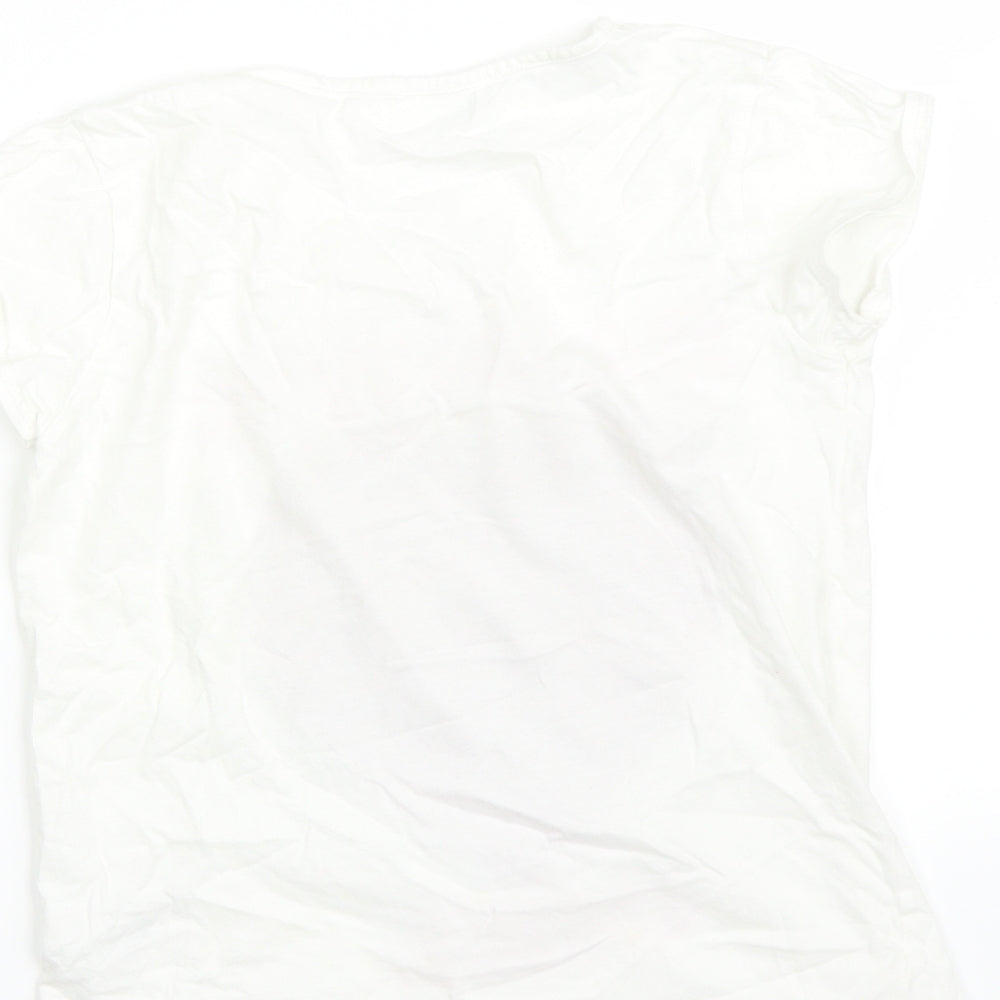 M&Co Girls White   Pullover T-Shirt Size 10-11 Years  - hearts