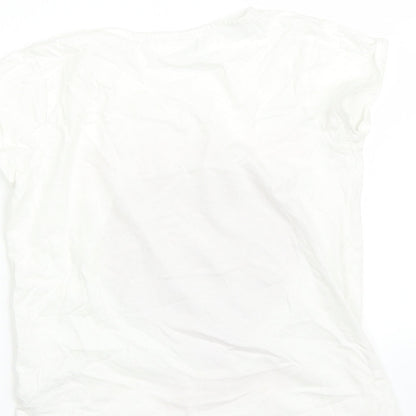 M&Co Girls White   Pullover T-Shirt Size 10-11 Years  - hearts