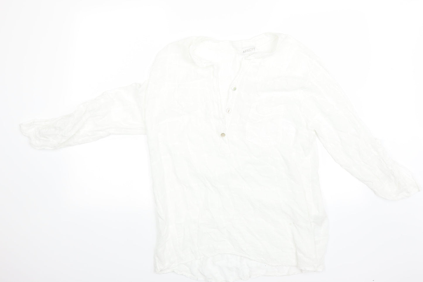 Womens UK Size 10 Apricot White Basic T-Shirt