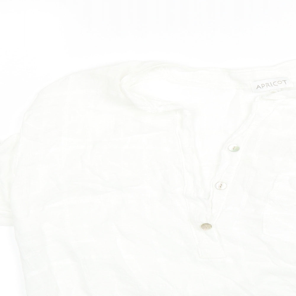 Womens UK Size 10 Apricot White Basic T-Shirt