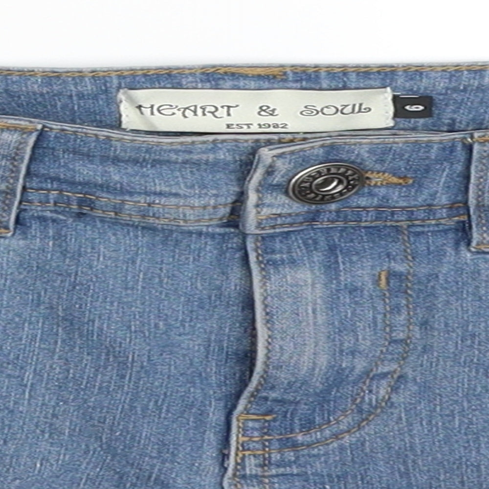Heart and Soul Womens Blue   Cut-Off Shorts Size 6
