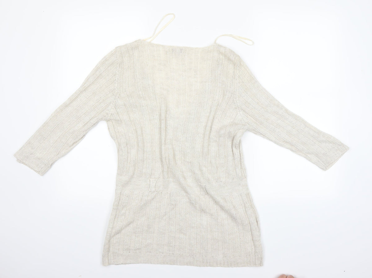 Per Una Womens Beige   Pullover Jumper Size 16