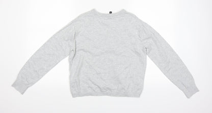 Divided Womens Grey Floral  Pullover Sweatshirt Size S