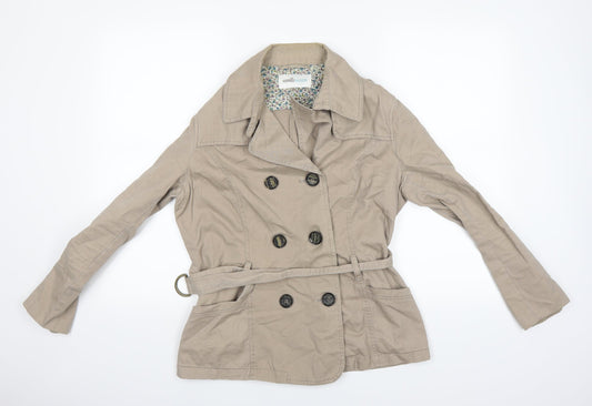 Womens UK Size 14 BHS Beige Overcoat