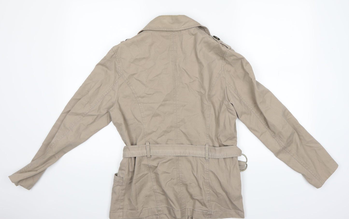 Womens UK Size 14 BHS Beige Overcoat