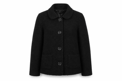 Womens UK Size 16 Preworn Black Overcoat