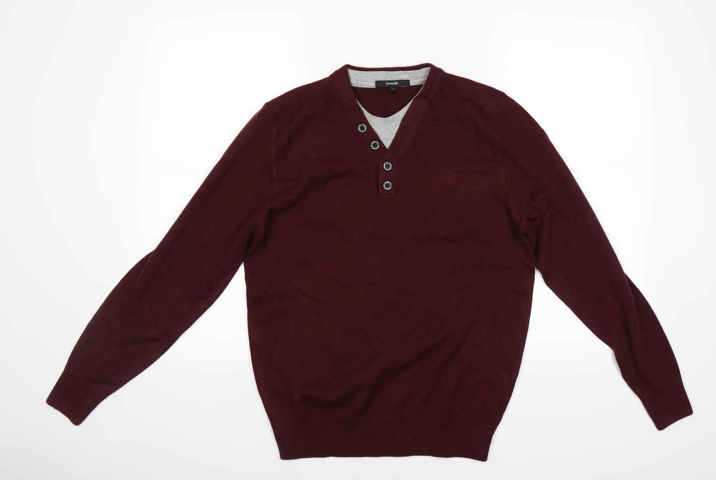 George Mens Purple   Pullover Jumper Size S