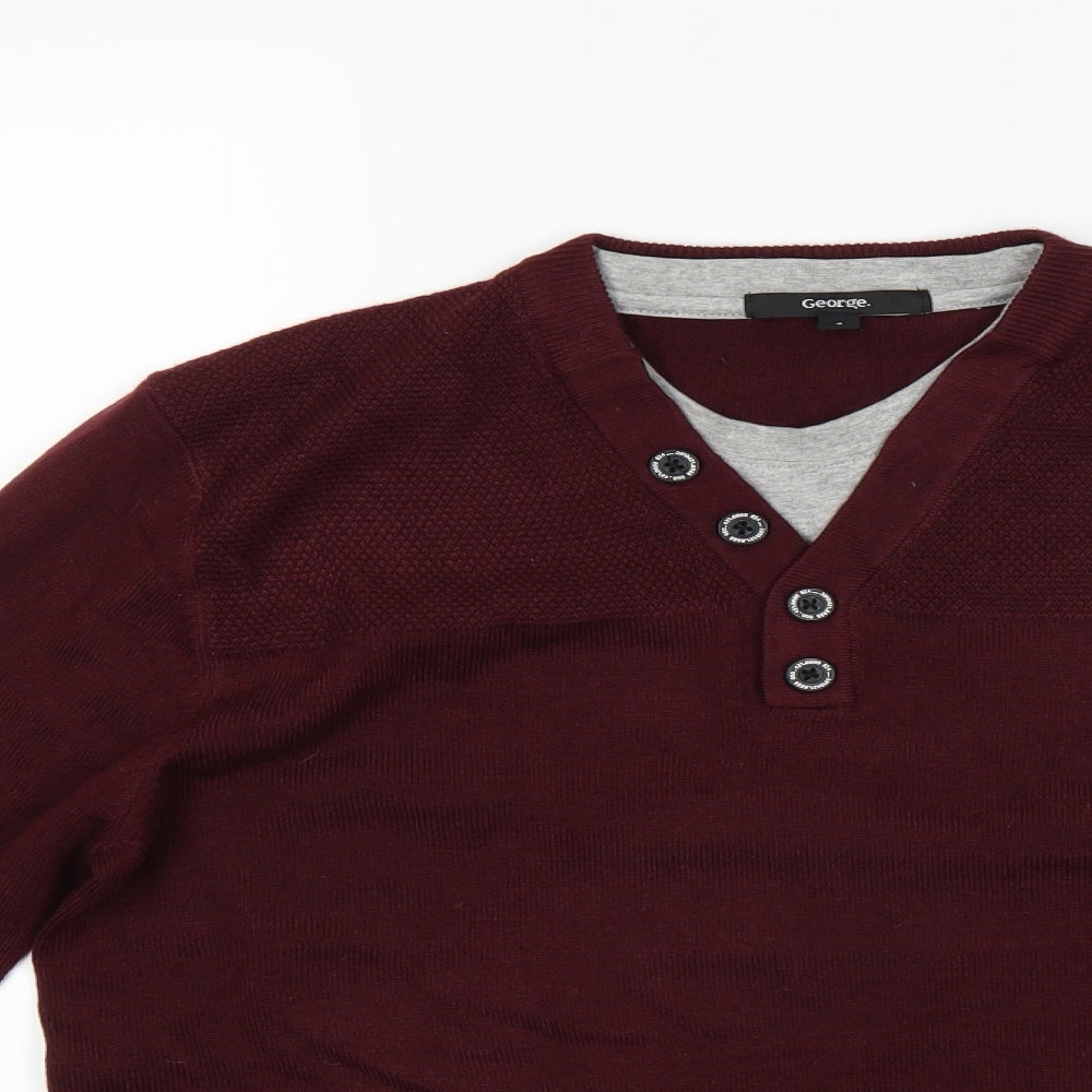 George Mens Purple   Pullover Jumper Size S