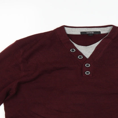 George Mens Purple   Pullover Jumper Size S