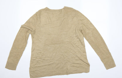 Marks & Spencer Womens Beige   Pullover Jumper Size 14