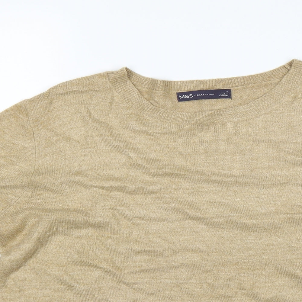 Marks & Spencer Womens Beige   Pullover Jumper Size 14