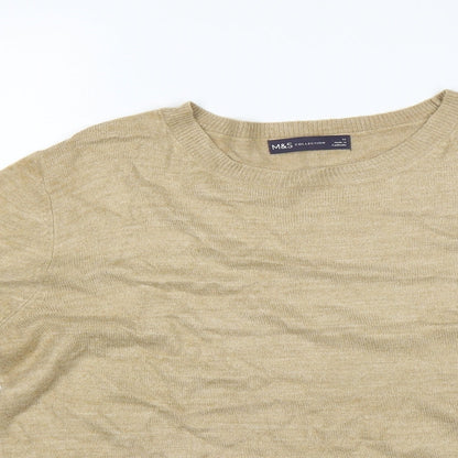 Marks & Spencer Womens Beige   Pullover Jumper Size 14