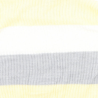 CHIC Womens Yellow Striped  Pullover Jumper Size L