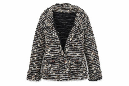 Sky Designs Womens Black Striped  Jacket Blazer Size M