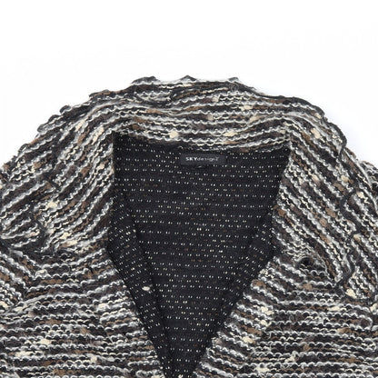 Sky Designs Womens Black Striped  Jacket Blazer Size M