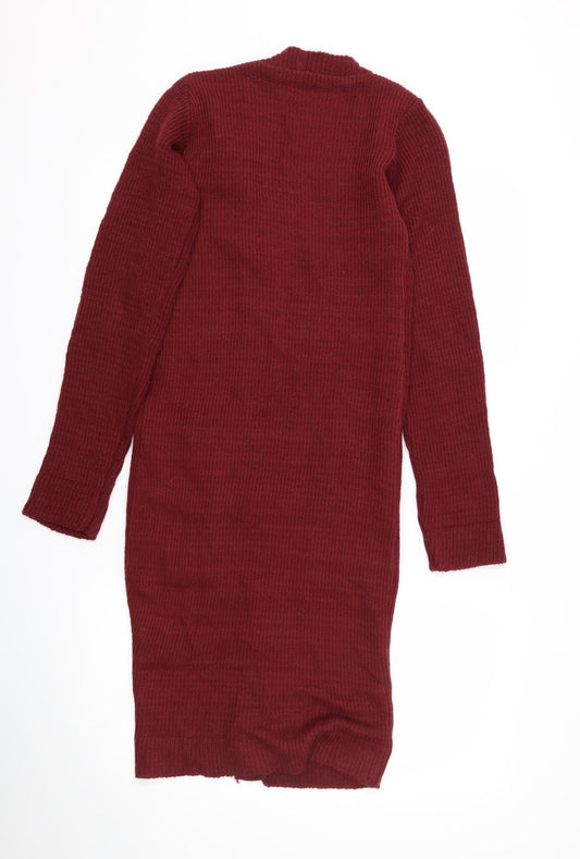 Boohoo Womens Red   Jacket Coatigan Size 4