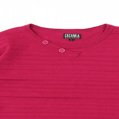Casamia Womens Pink Knit Pullover Jumper Size L
