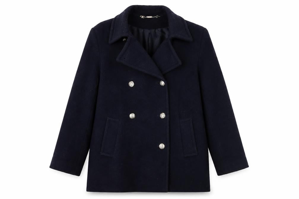 Womens UK Size 10 St Bernard Blue Overcoat
