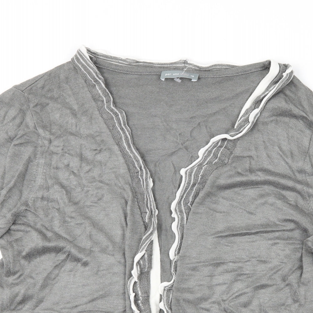 Per Una Womens Grey   Cardigan Jumper Size 18