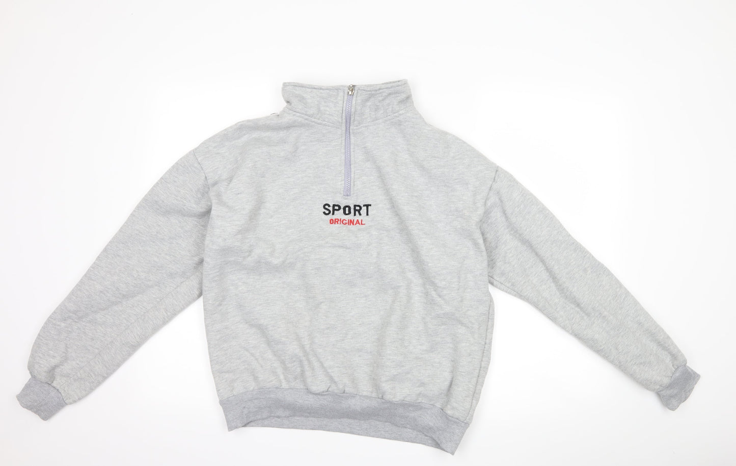 Fashion Womens Grey   Henley Sweatshirt Size L