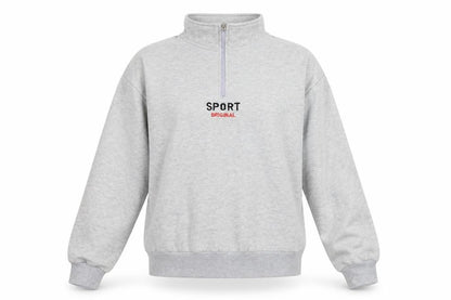 Fashion Womens Grey   Henley Sweatshirt Size L