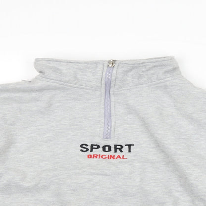 Fashion Womens Grey   Henley Sweatshirt Size L