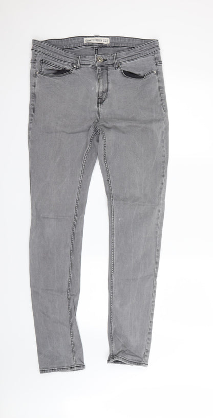 New Look Womens Grey   Straight Jeans Size 34 in L26 in
