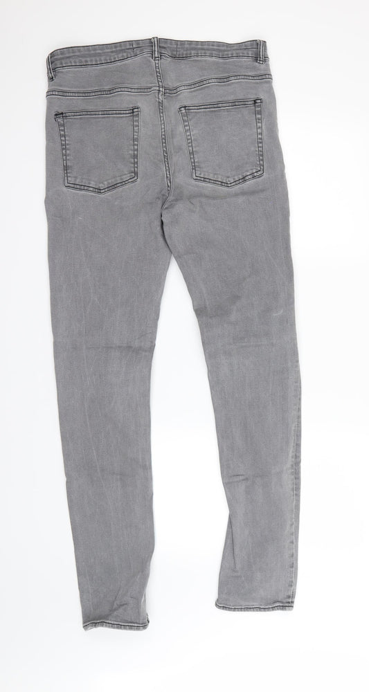 New Look Womens Grey   Straight Jeans Size 34 in L26 in