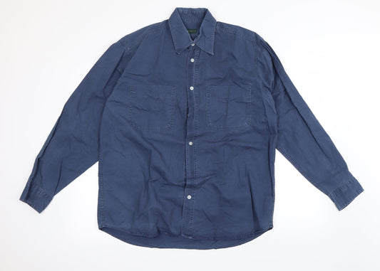 Mens UK Collar Size M Preworn Smart Blue  Dress Shirt