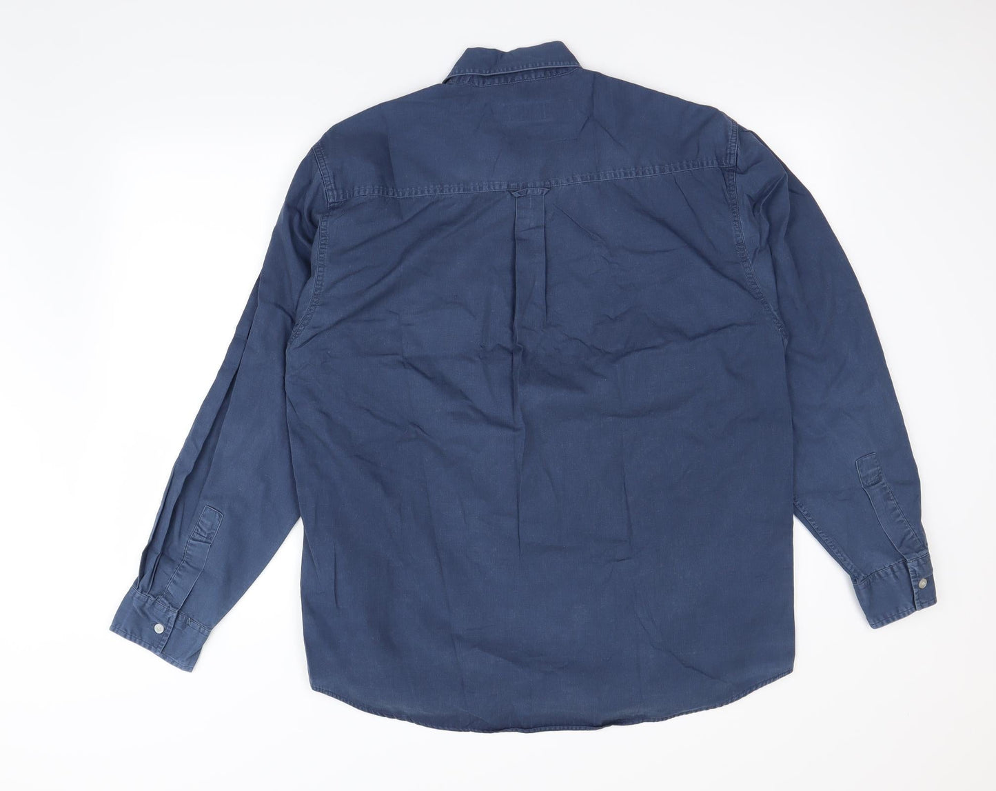 Mens UK Collar Size M Preworn Smart Blue  Dress Shirt