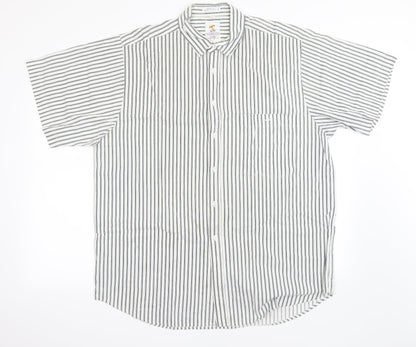 weekends only Mens White Striped   Button-Up Size L
