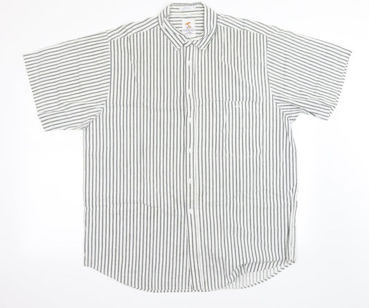 weekends only Mens White Striped   Button-Up Size L