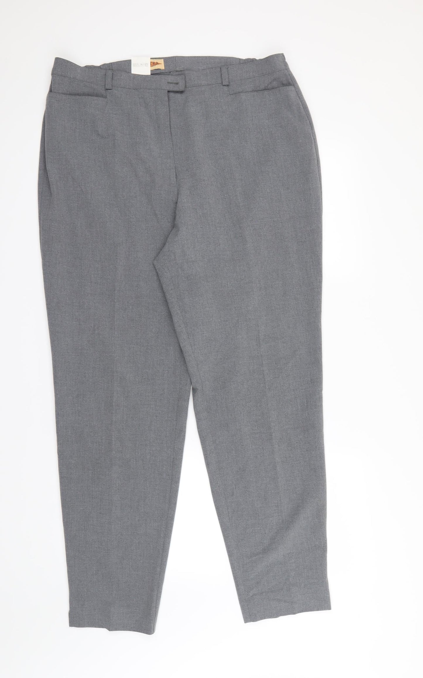 Extra Elegance Womens Grey   Dress Pants Trousers Size 20 L30 in