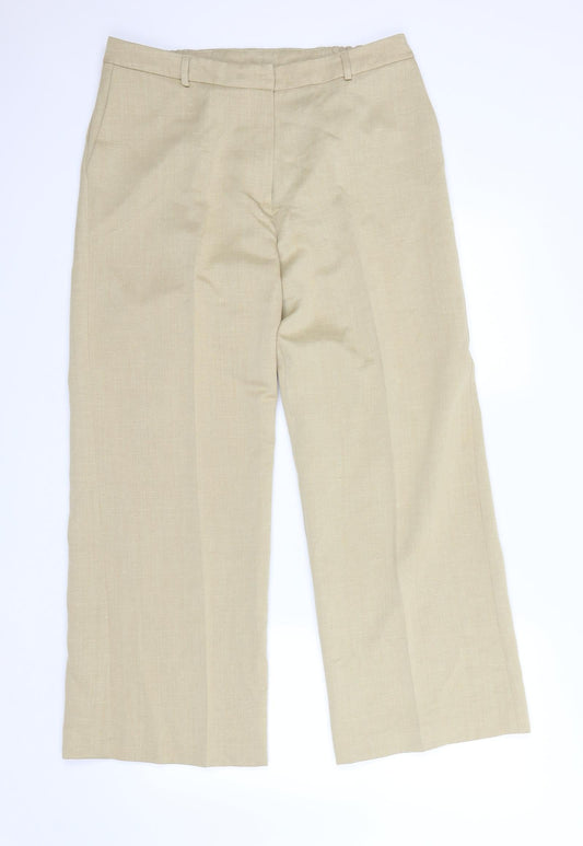 Womens UK Size 14 Special Collection Regular Fit Dress Pants Beige Trousers