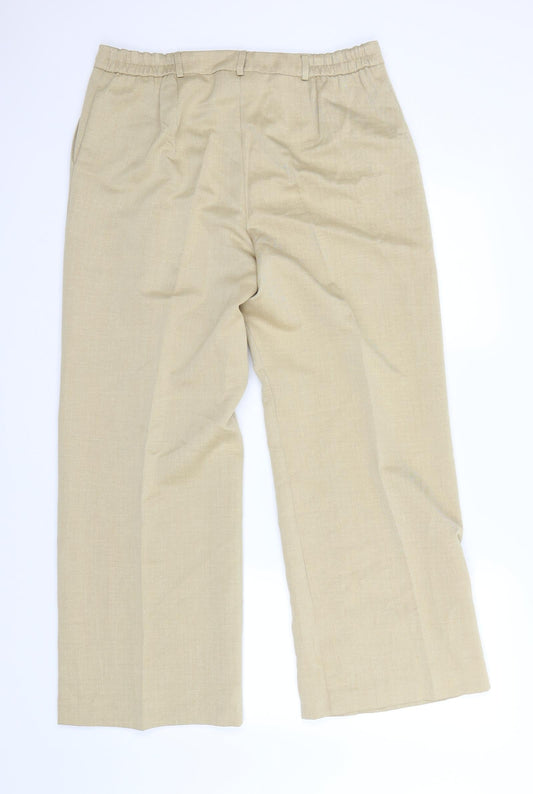 Womens UK Size 14 Special Collection Regular Fit Dress Pants Beige Trousers