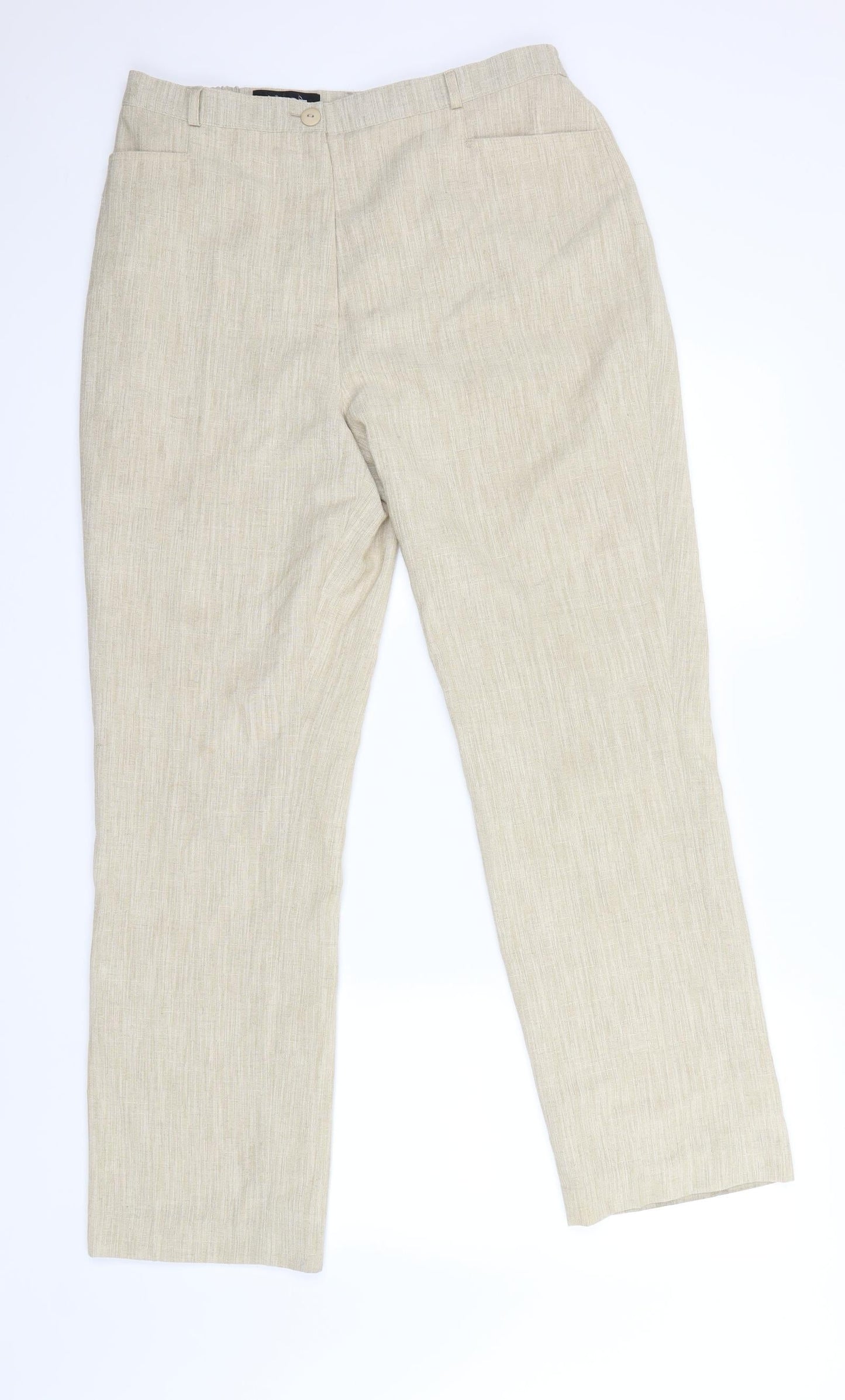 First Avenue Womens Beige   Dress Pants Trousers Size 16 L28 in