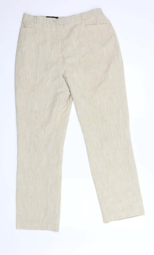 First Avenue Womens Beige   Dress Pants Trousers Size 16 L28 in