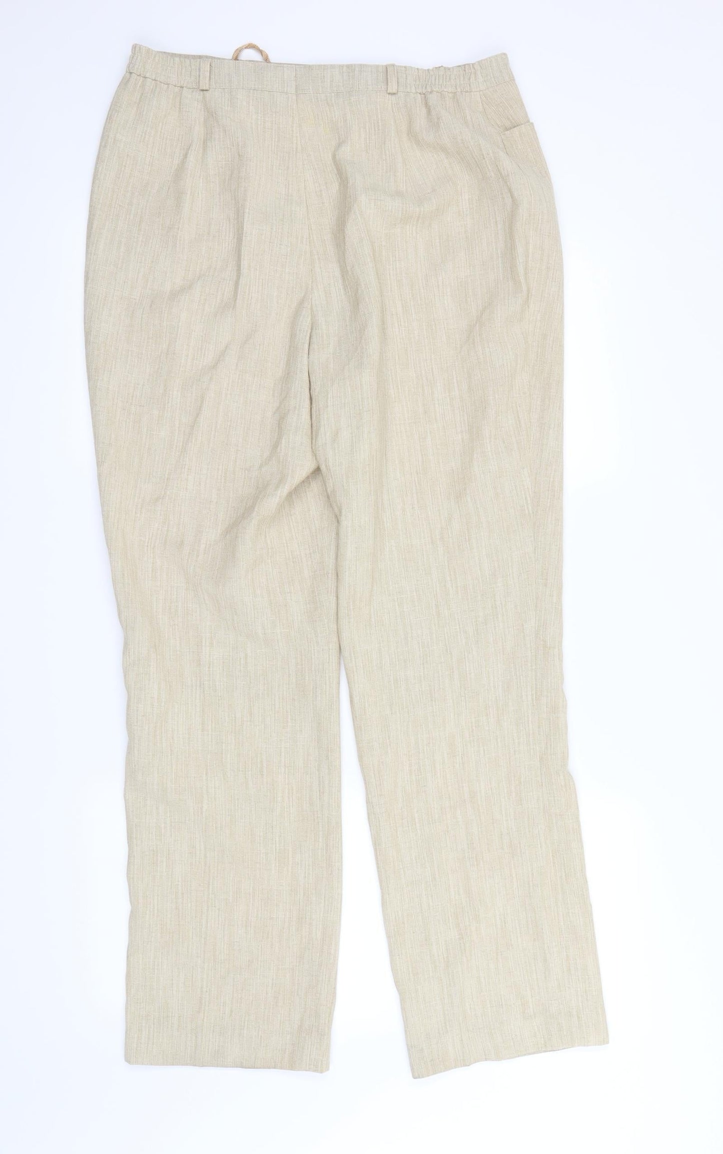 First Avenue Womens Beige   Dress Pants Trousers Size 16 L28 in