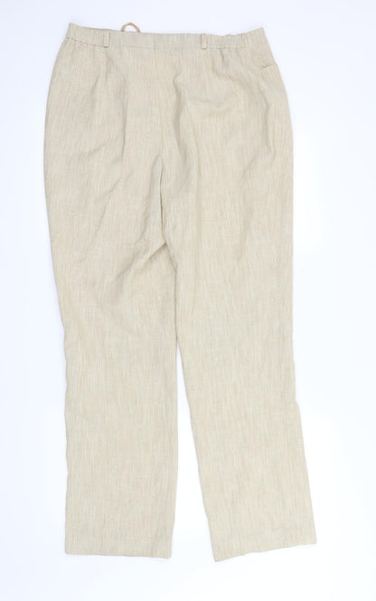 First Avenue Womens Beige   Dress Pants Trousers Size 16 L28 in