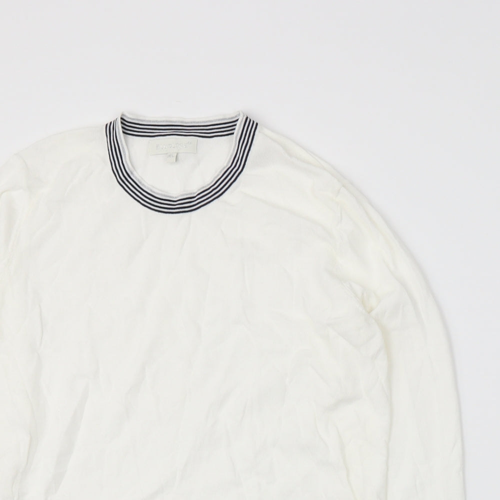 Bluoltre Womens White   Basic T-Shirt Size M