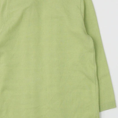 Prauna Womens Green Striped Knit Pullover Jumper Size M